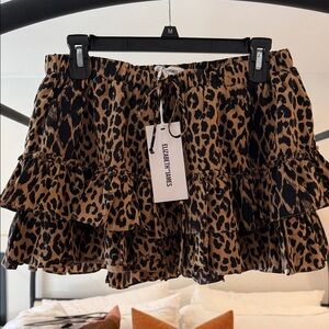 Elizabeth and James Animal Print Tiered Skirt